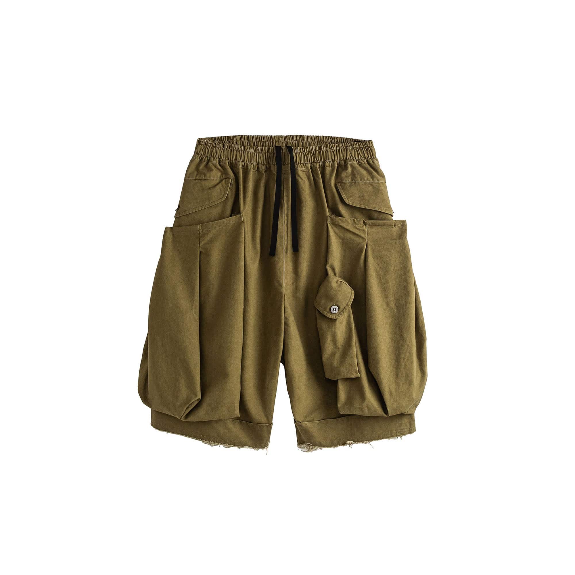 ME DA IGUAL Multi-Pocket Raw Hem Utility Balloon Shorts-Shorts-M-Free Shipping Leatheretro