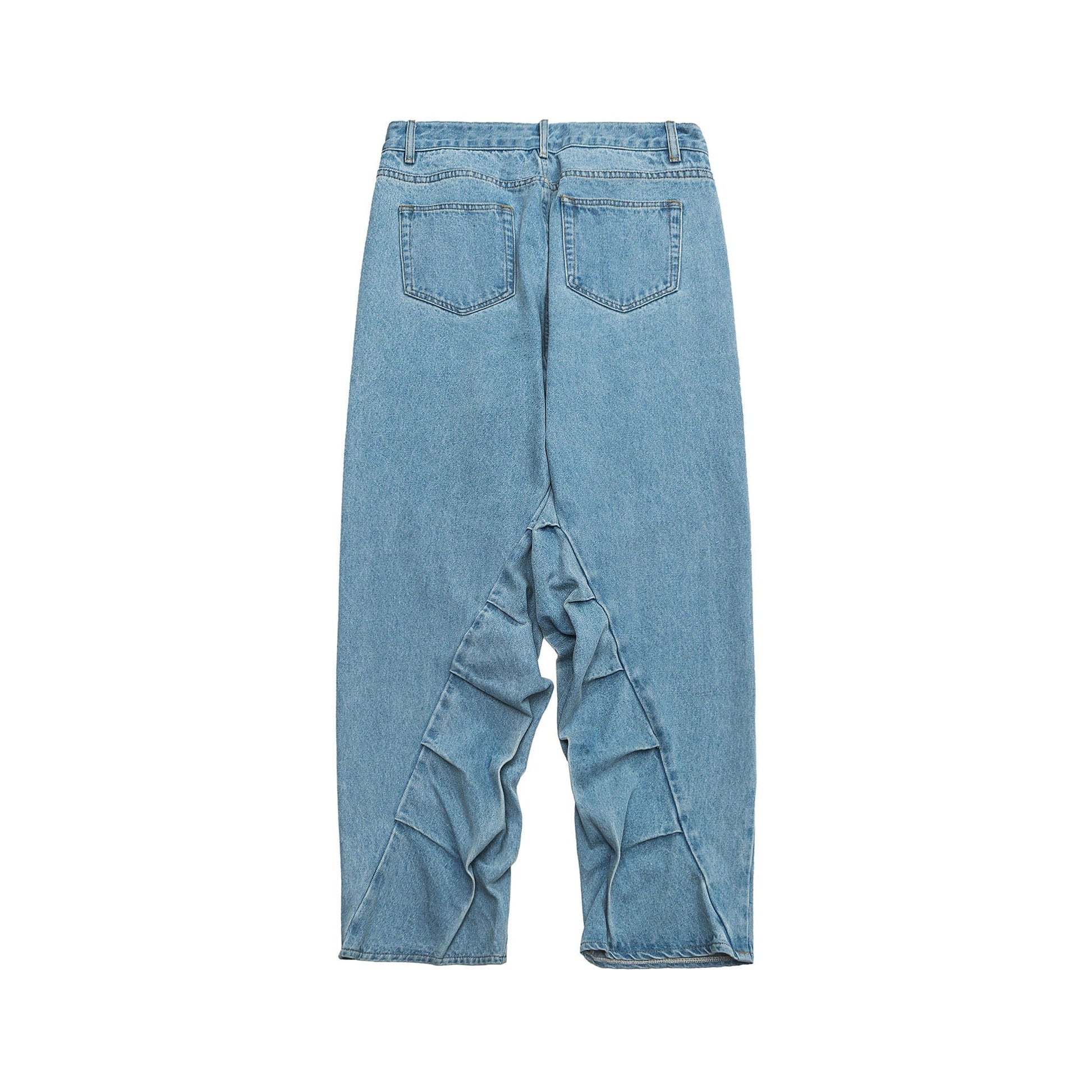 ME DA IGUAL Deconstructed Washed Ruched Jeans-Jeans-M-Free Shipping Leatheretro