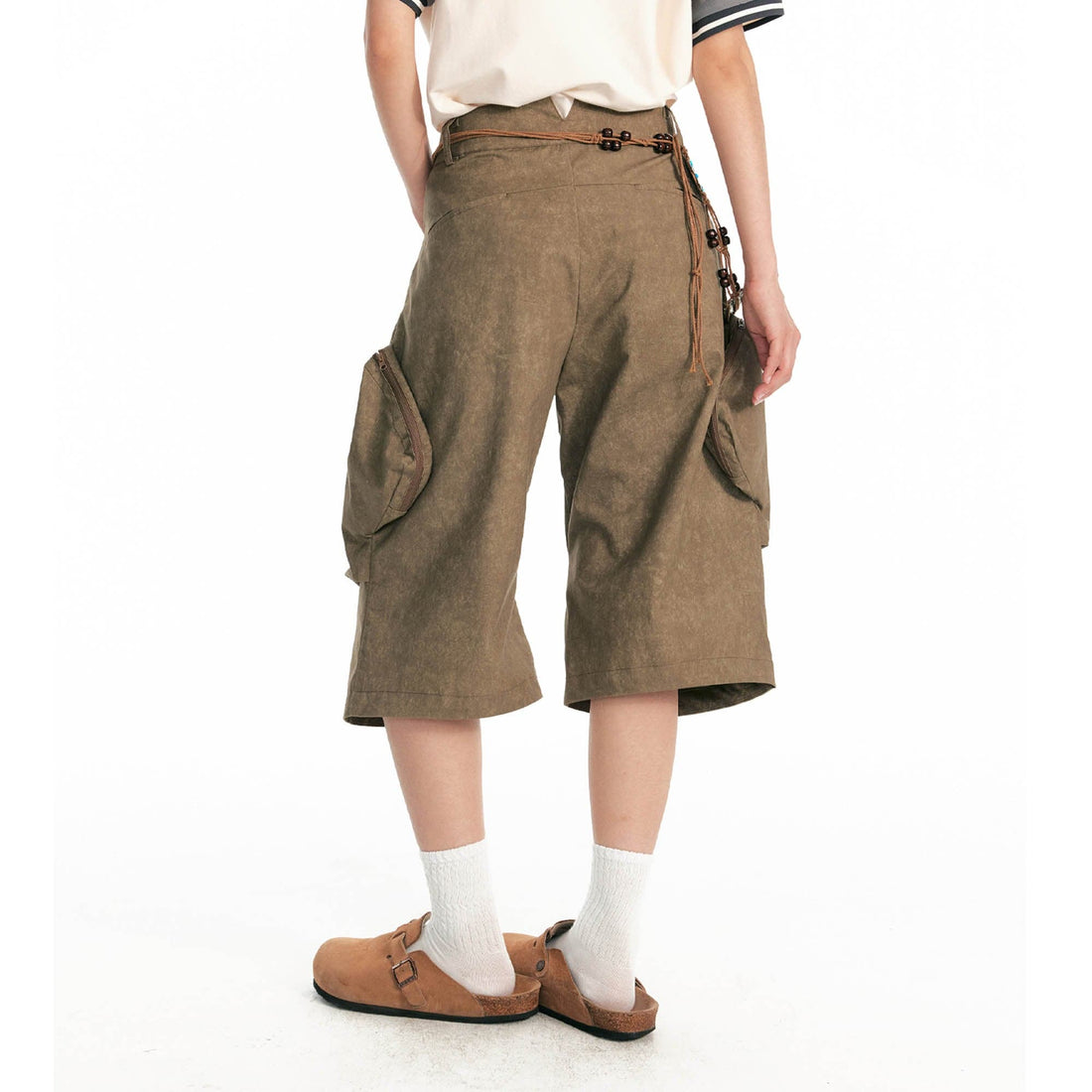 1997 POSTOFFICE Structured Panel Utility Shorts-Shorts-S-Gray-Free Shipping Leatheretro