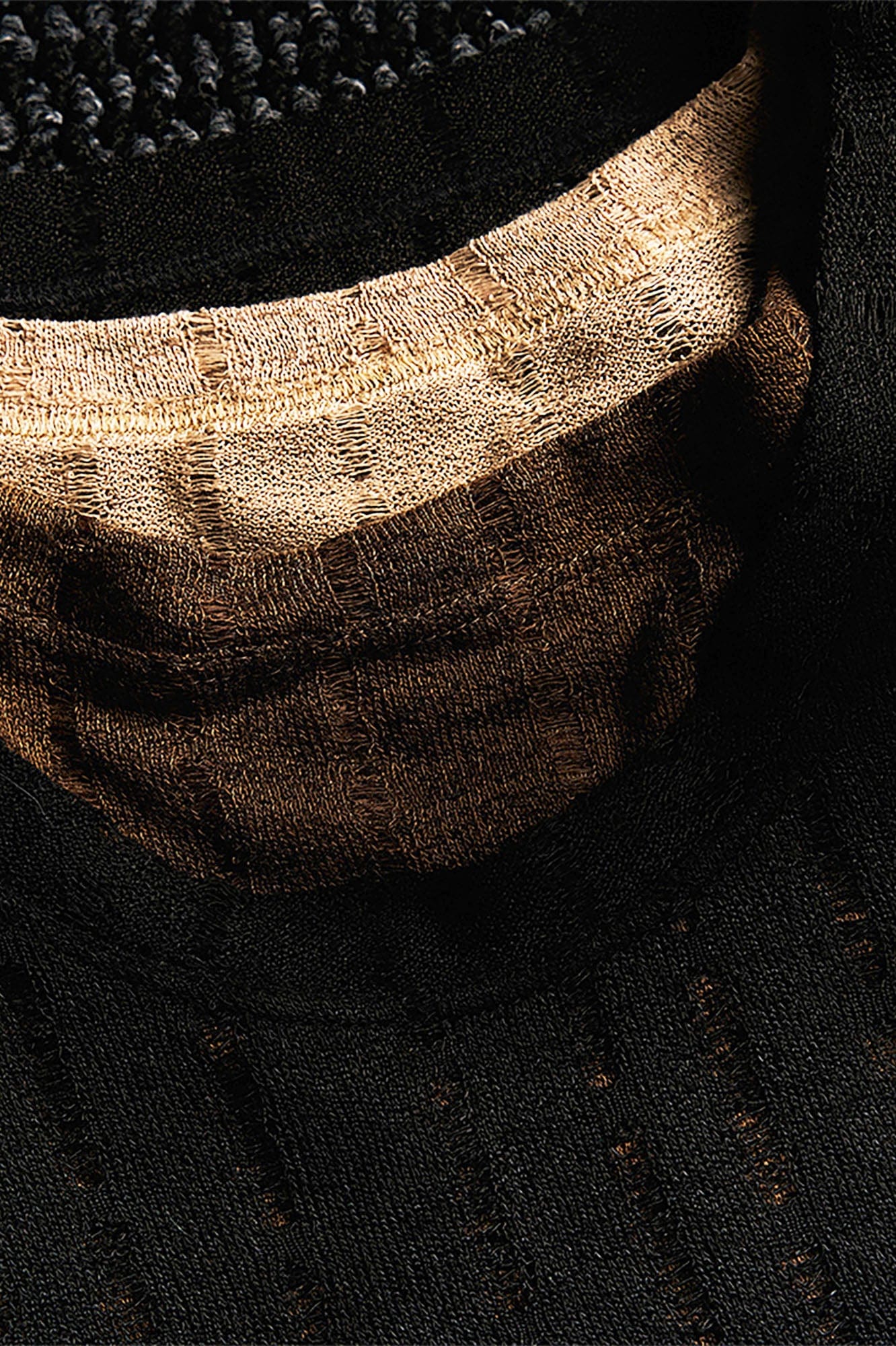 GONGHE REPUB Distressed Rib-Knit Vest-Vest-S-Black-Free Shipping Leatheretro