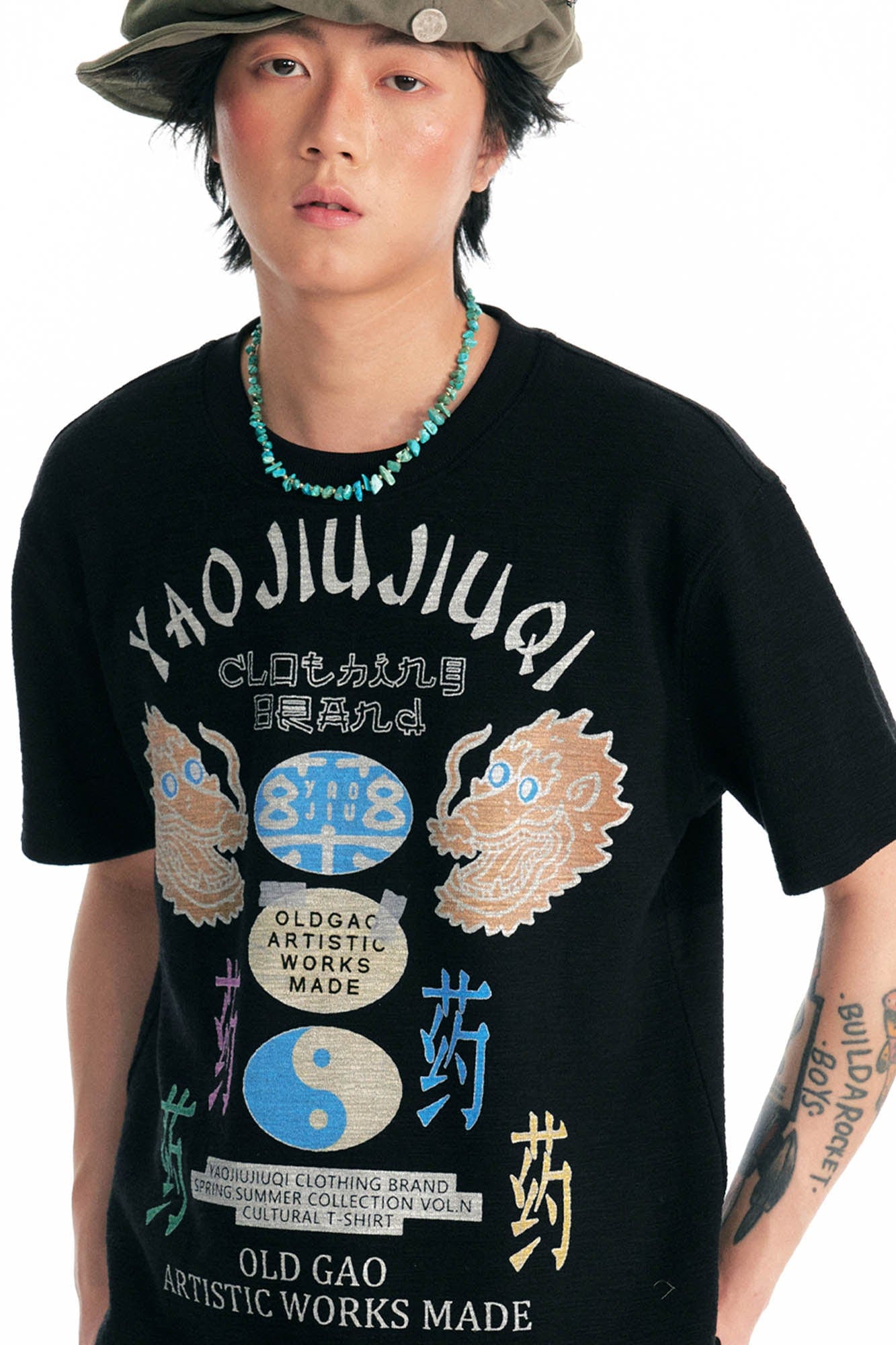 1997 POSTOFFICE Twin Dragon Graphic T-Shirt-T Shirt-S-White-Free Shipping Leatheretro