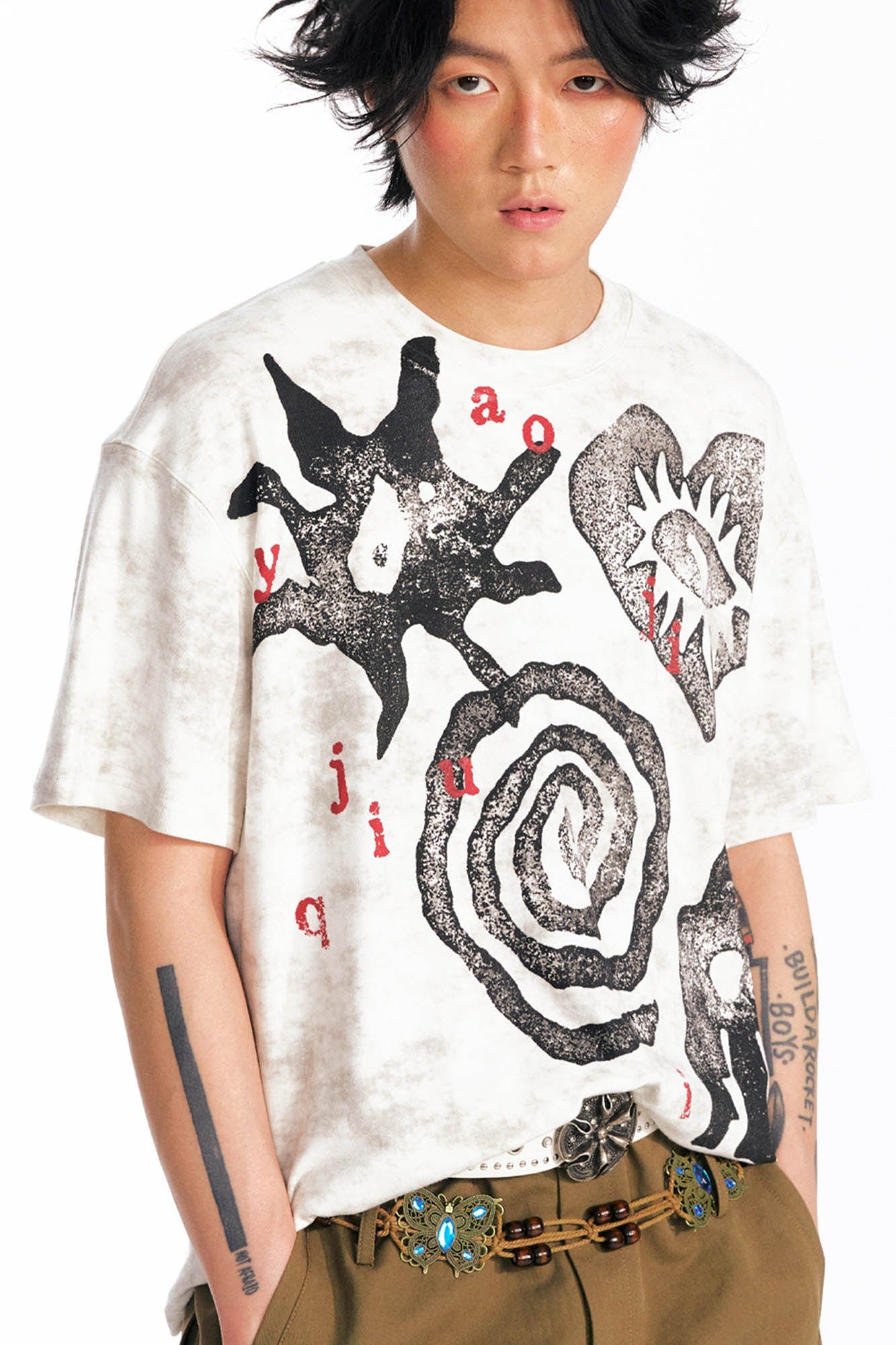 1997 POSTOFFICE Distressed Tribal Graphics T-Shirt-T Shirt-S-Multicolor-Free Shipping Leatheretro