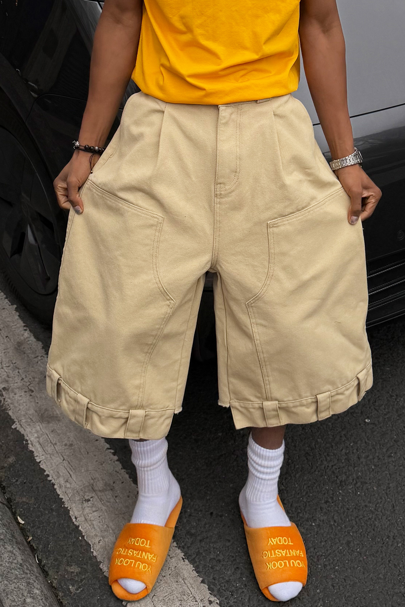 STEEPC Baggy Multi-Pocket Cargo Shorts-Shorts-S-Free Shipping Leatheretro