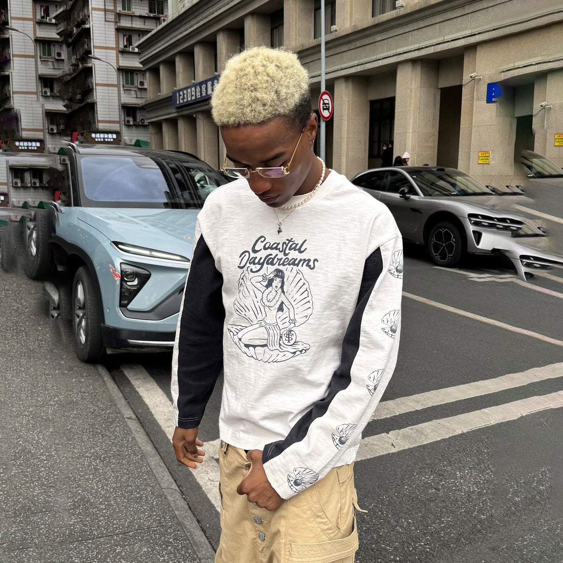 STEEPC Graphic Panel Long Sleeve Tee-L/S Tee-S-Free Shipping Leatheretro