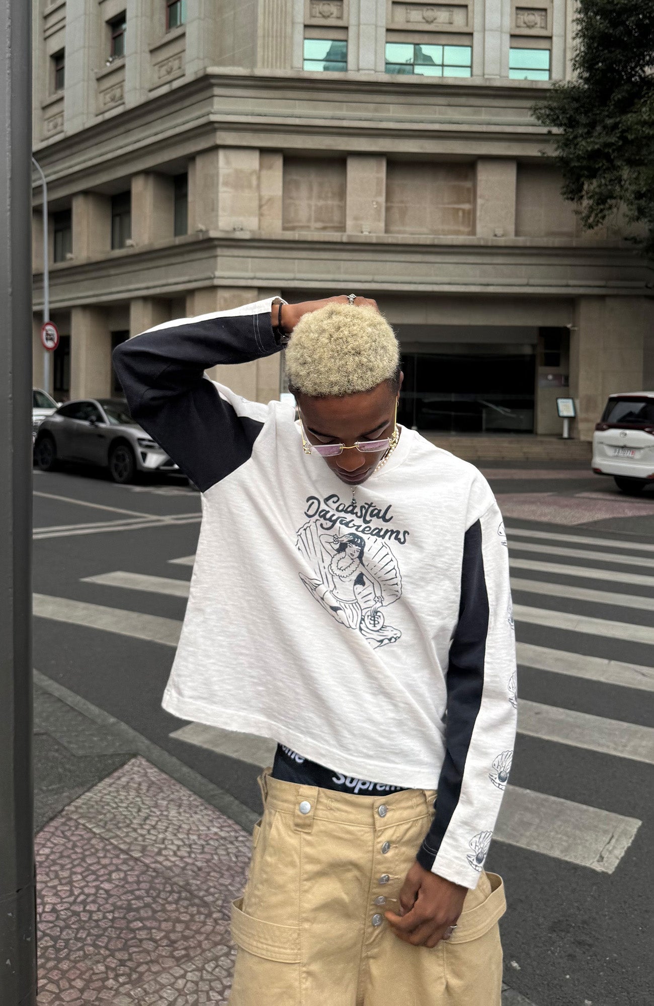 STEEPC Graphic Panel Long Sleeve Tee-L/S Tee-S-Free Shipping Leatheretro