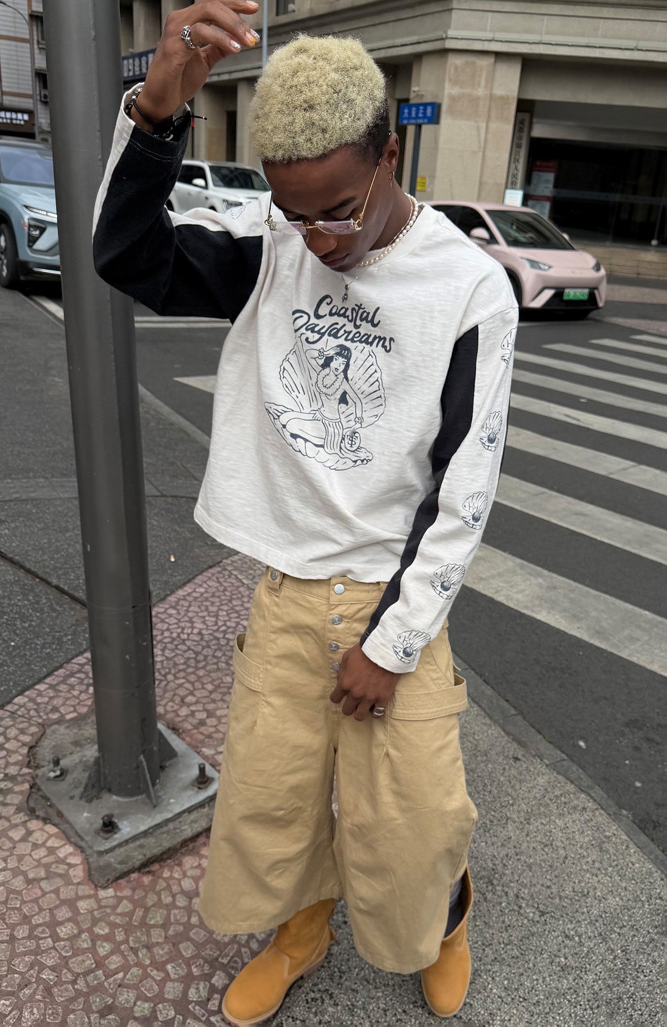 STEEPC Graphic Panel Long Sleeve Tee-L/S Tee-S-Free Shipping Leatheretro