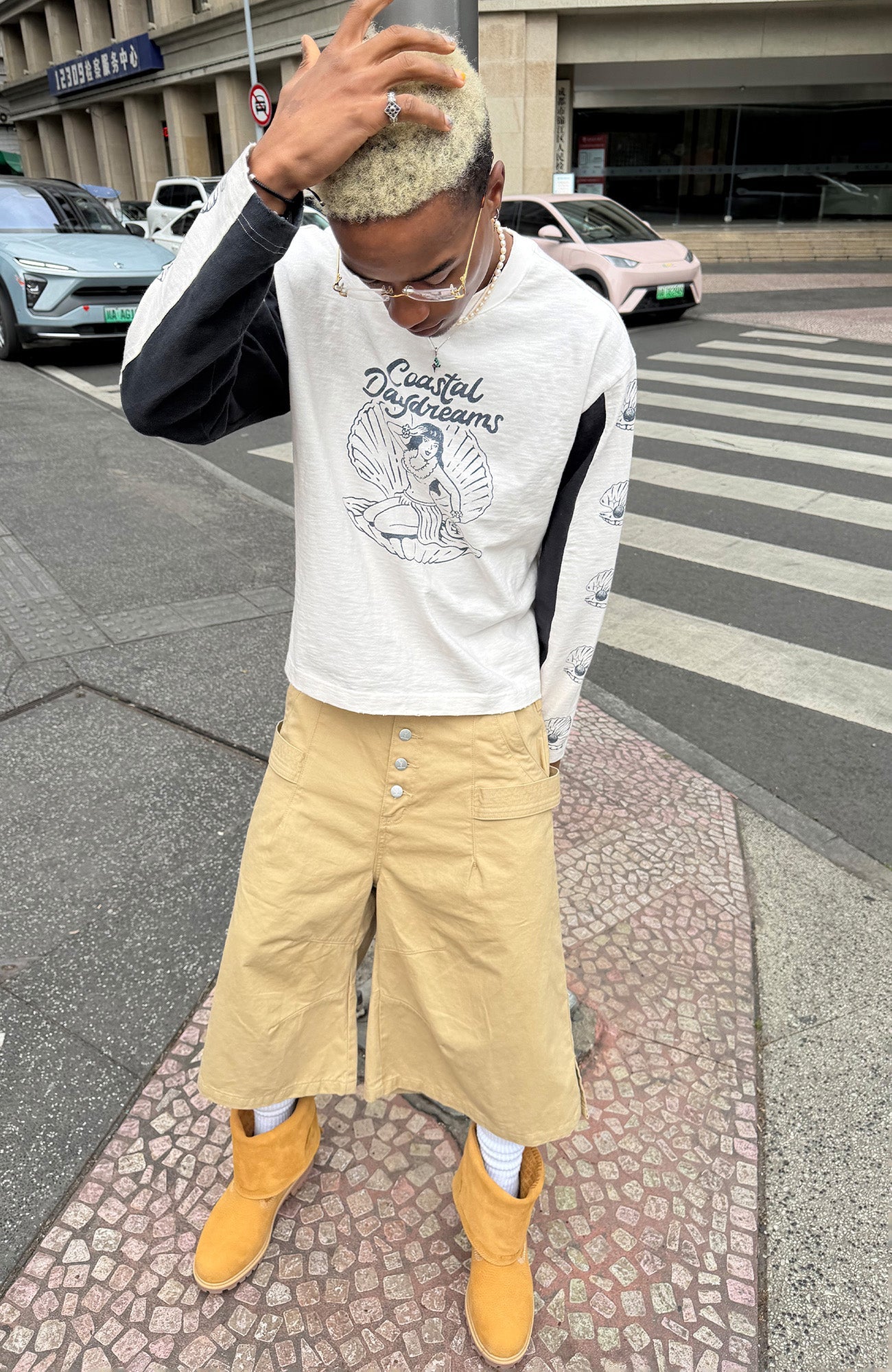 STEEPC Graphic Panel Long Sleeve Tee-L/S Tee-S-Free Shipping Leatheretro