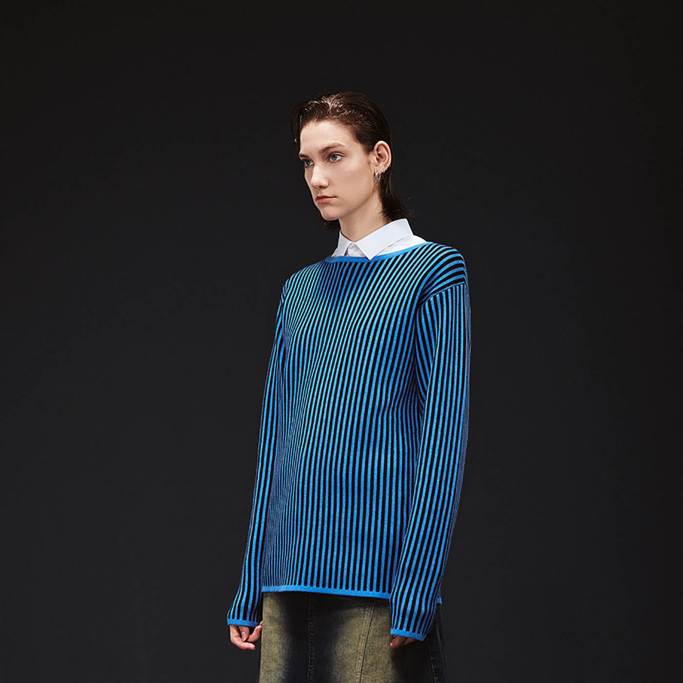 ARTIFICIAL WORLD Essential Striped Knitted L/S Tee-L/S Tee-S-Free Shipping Leatheretro