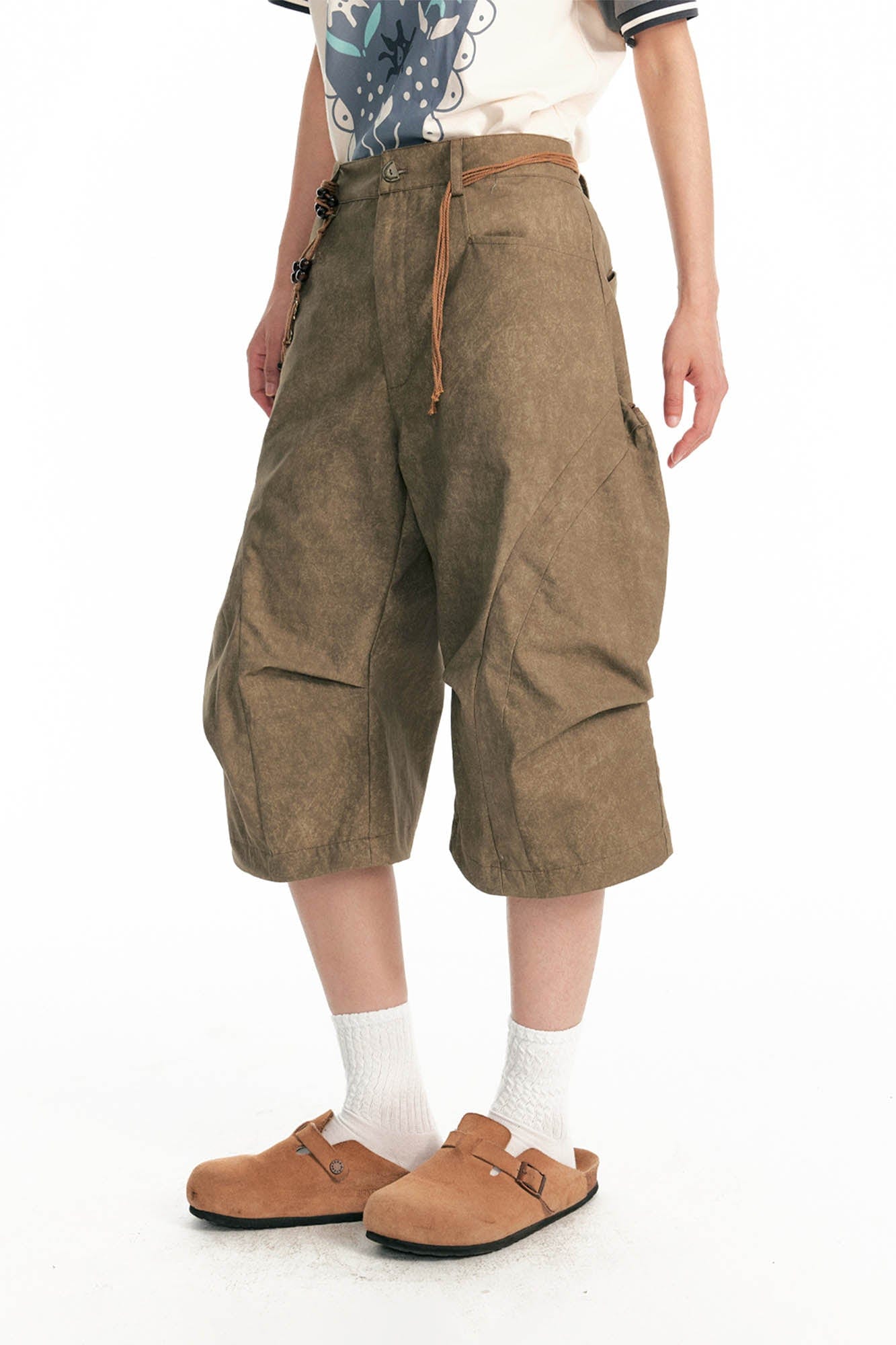 1997 POSTOFFICE Structured Panel Utility Shorts-Shorts-S-Gray-Free Shipping Leatheretro