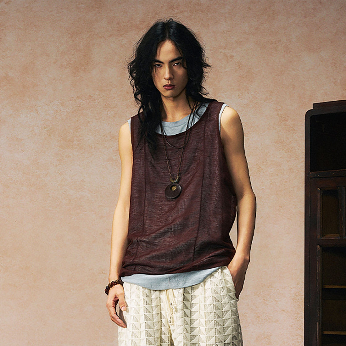 GONGHE REPUB Sheer Linen-Cotton Layered Vest-Vest-S-Free Shipping Leatheretro
