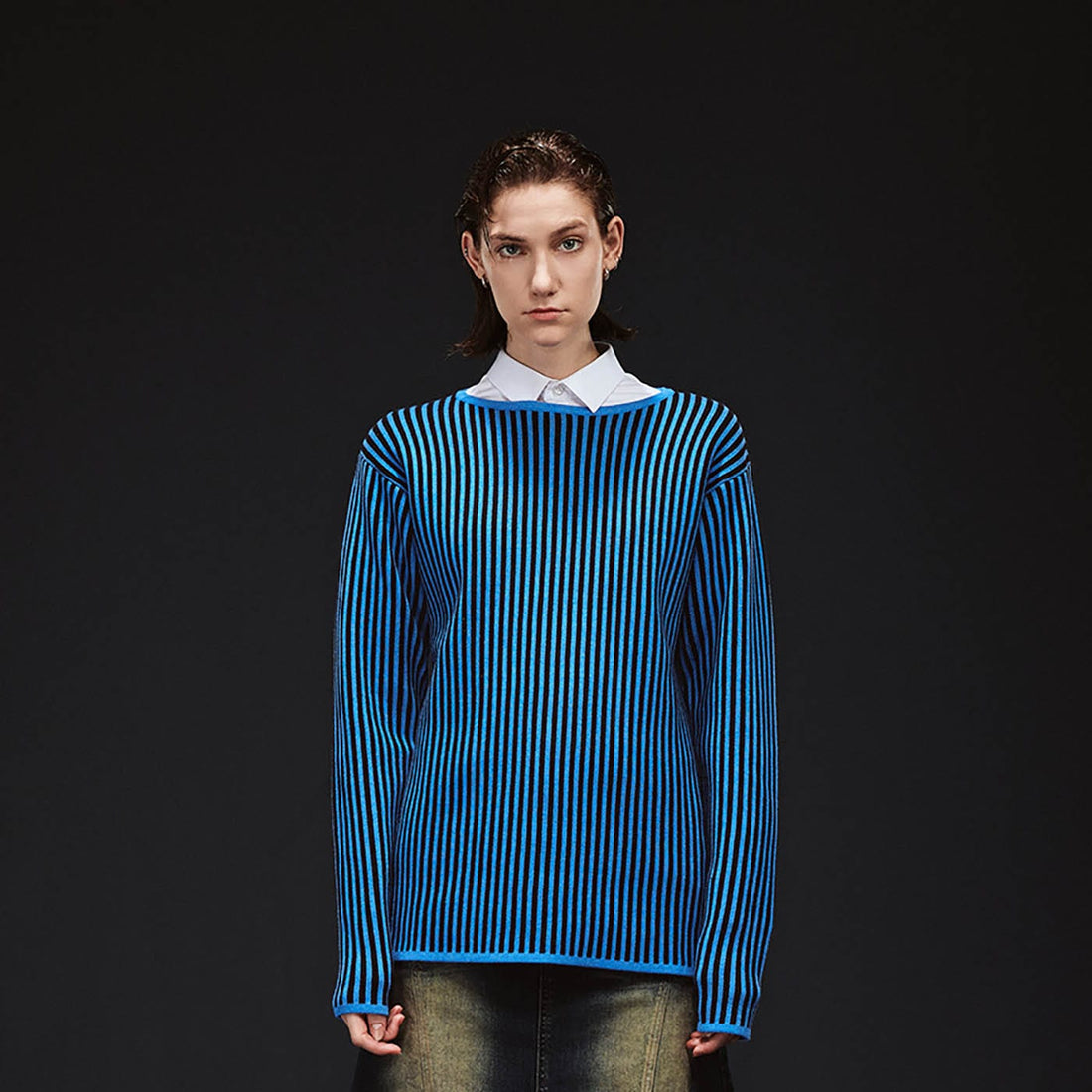 ARTIFICIAL WORLD Essential Striped Knitted L/S Tee-L/S Tee-S-Free Shipping Leatheretro