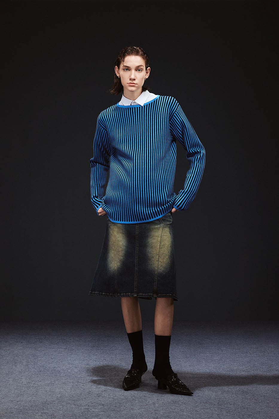 ARTIFICIAL WORLD Essential Striped Knitted L/S Tee-L/S Tee-S-Free Shipping Leatheretro