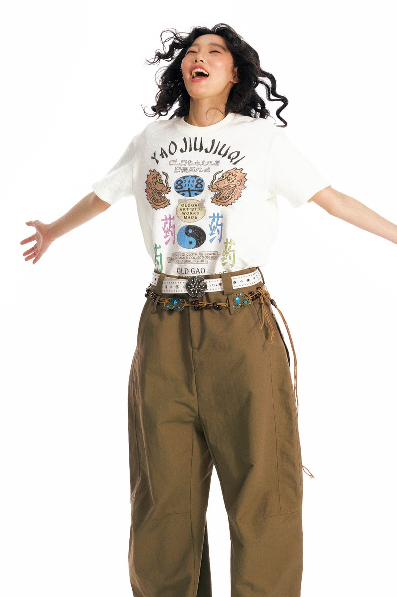 1997 POSTOFFICE Twin Dragon Graphic T-Shirt-T Shirt-S-White-Free Shipping Leatheretro