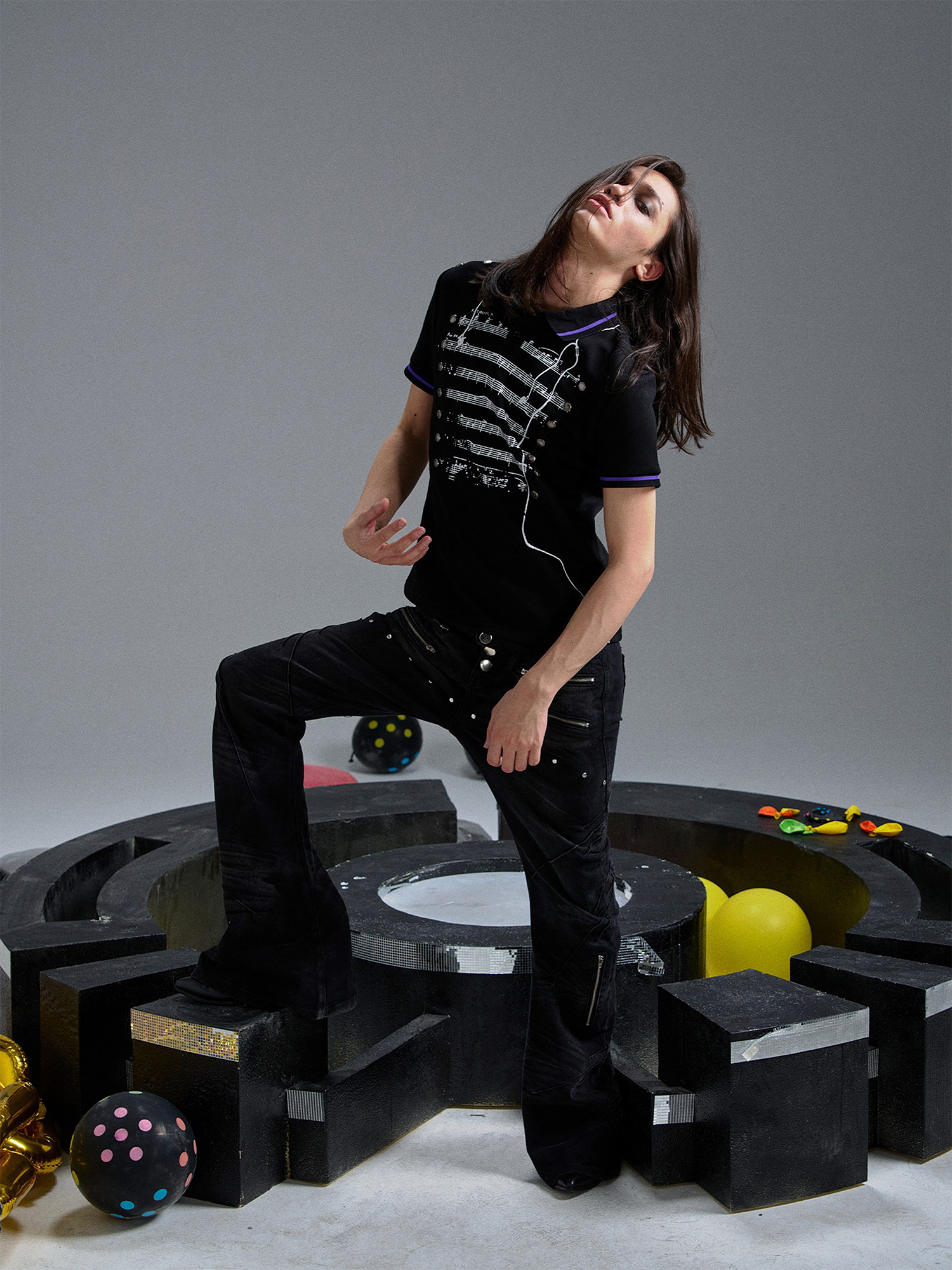 PAIKI Napoleon Score Headphone Slim Polo Shirt-T Shirt-S (Preorder)-Free Shipping Leatheretro
