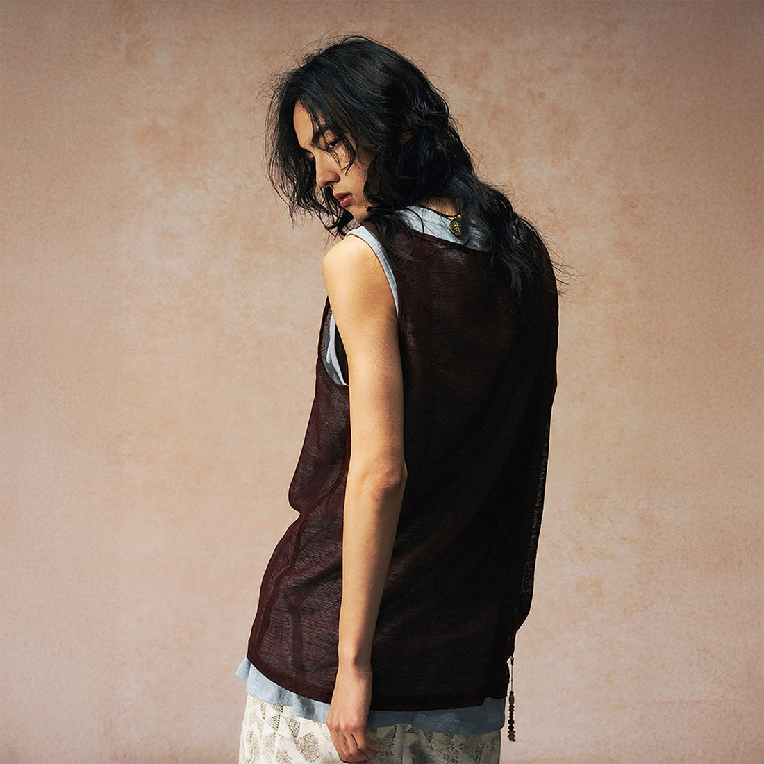 GONGHE REPUB Sheer Linen-Cotton Layered Vest-Vest-S-Free Shipping Leatheretro