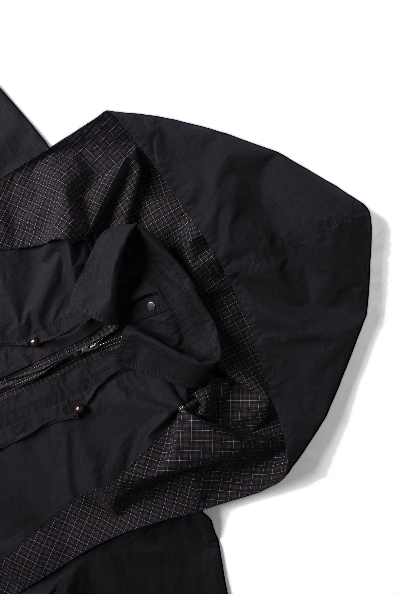 RELABEL Detachable Hood Beaded Ruched Shirt Black-Shirt-XS-Free Shipping Leatheretro