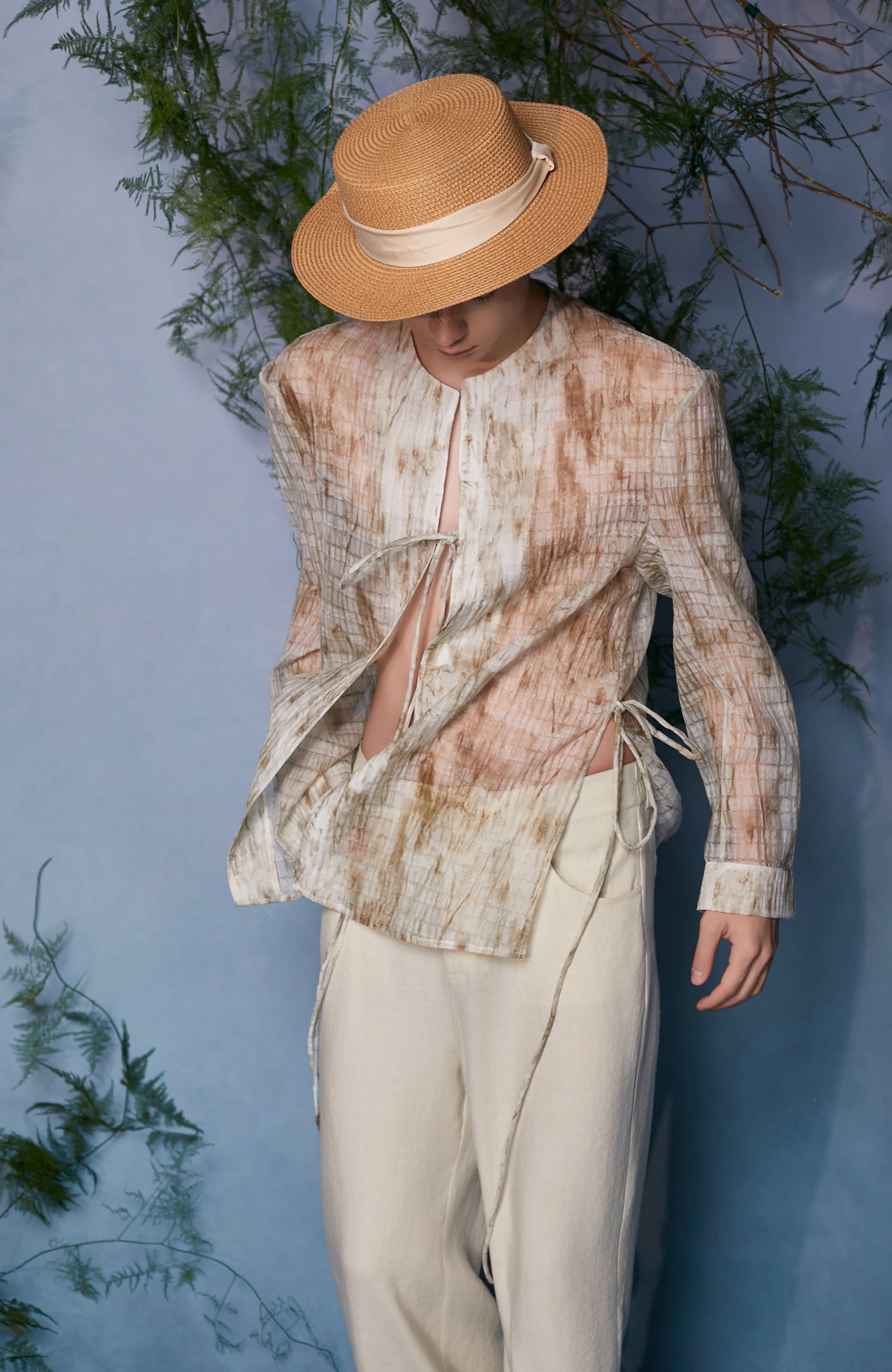JIECHI Mandarin Tie-Dye Closure Overshirt-Shirt-M (Preorder)-Free Shipping Leatheretro