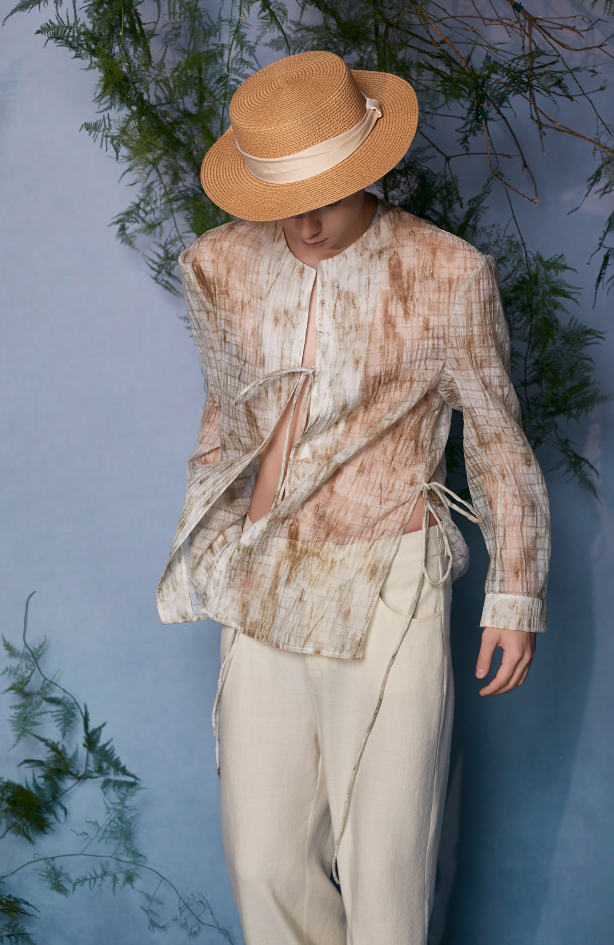 JIECHI Mandarin Tie-Dye Closure Overshirt-Shirt-M (Preorder)-Free Shipping Leatheretro