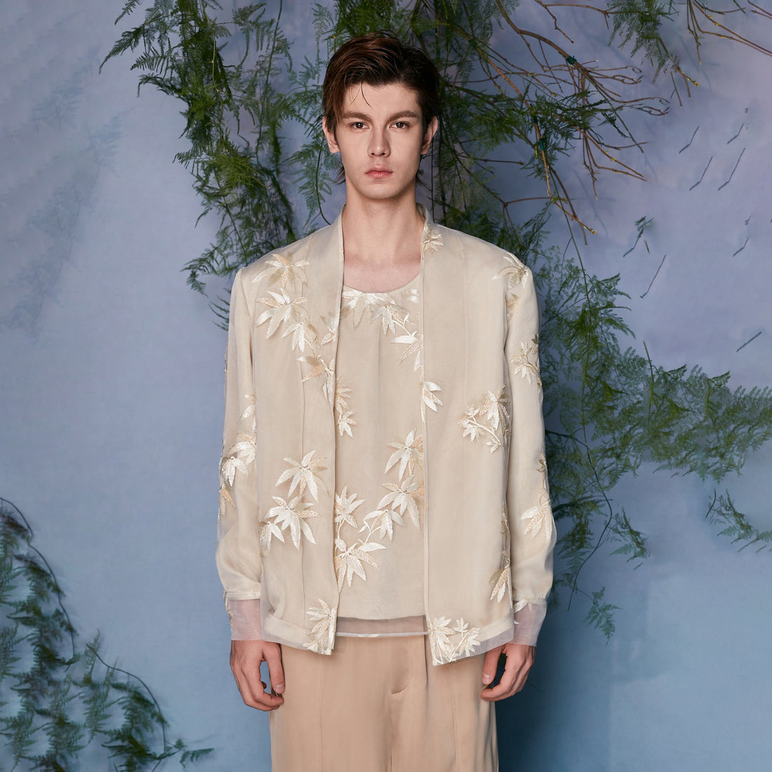 JIECHI Bamboo Embroidered Mesh Jacket-Jacket-M (Preorder)-Free Shipping Leatheretro
