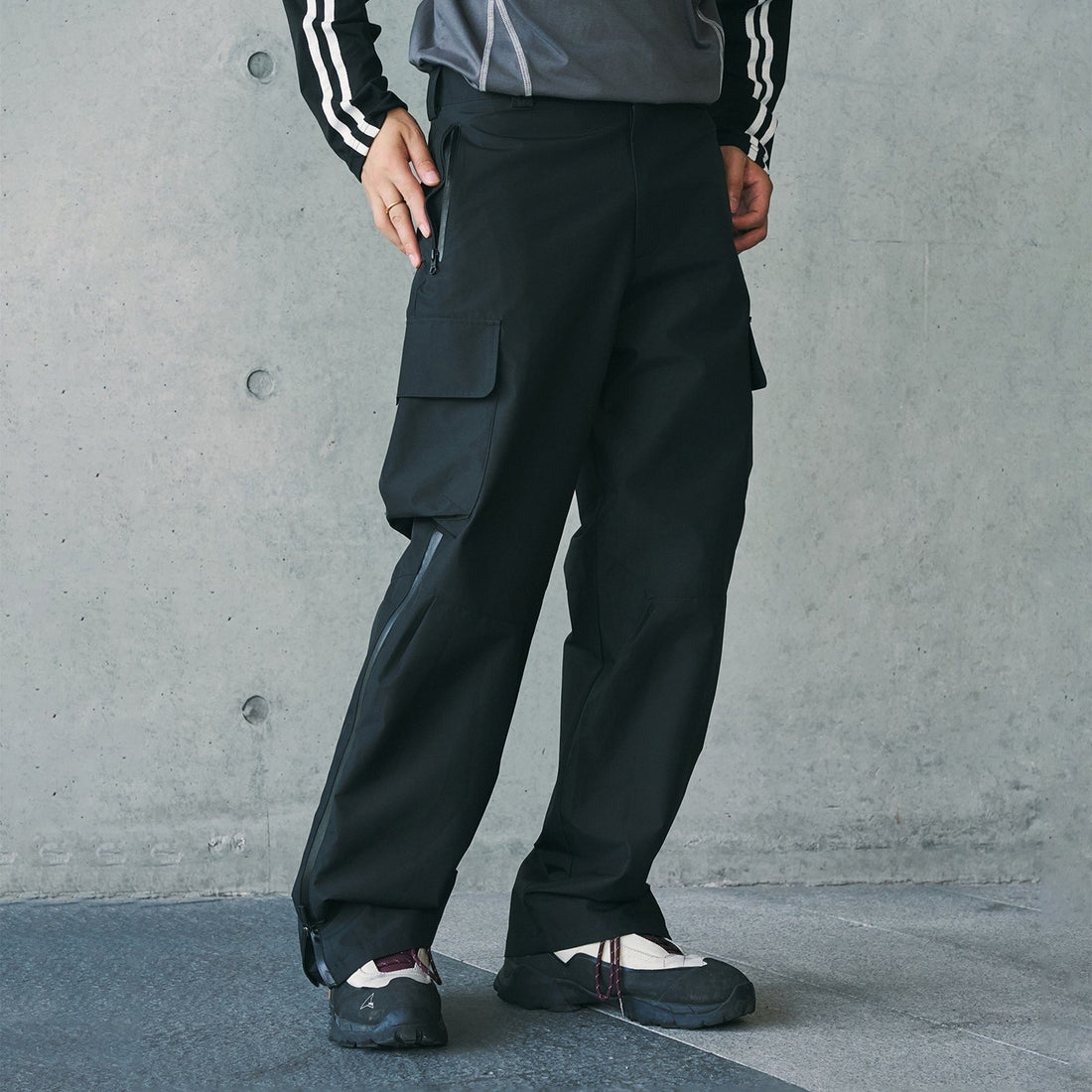 ENSHADOWER Waterproof Pleated Spliced Multi-pocket Pants-Pants-S-Black-Free Shipping Leatheretro