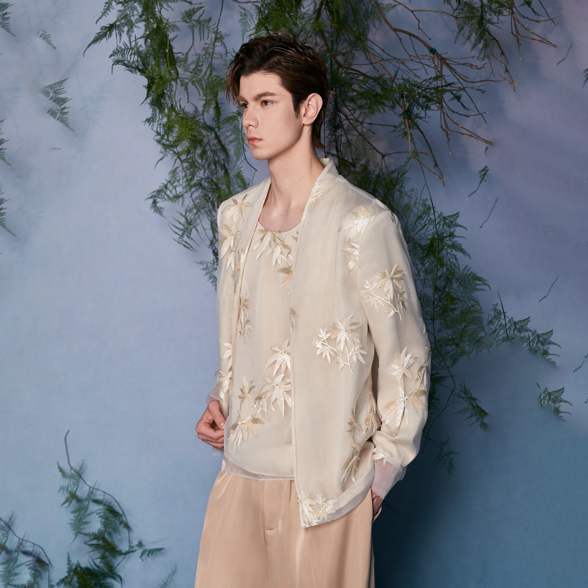 JIECHI Bamboo Embroidered Mesh Jacket-Jacket-M (Preorder)-Free Shipping Leatheretro