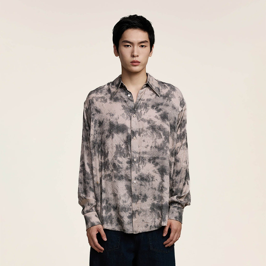 OPICLOTH Twist-Front Tie-Dye Shirt-Shirt-XS-Free Shipping Leatheretro