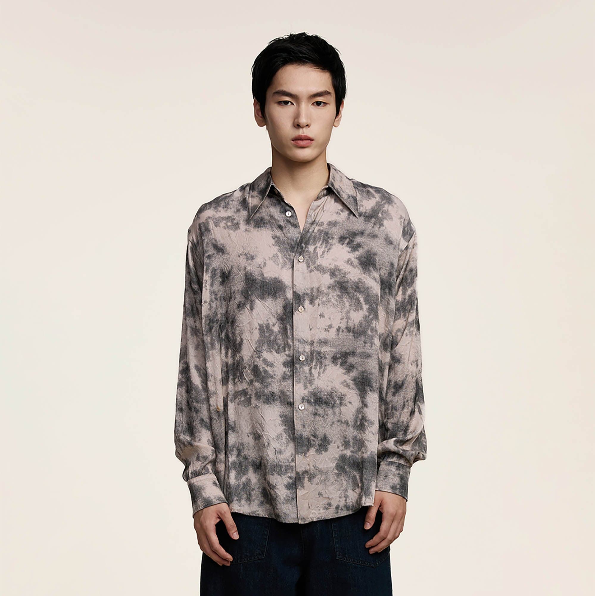 OPICLOTH Twist-Front Tie-Dye Shirt-Shirt-XS-Free Shipping Leatheretro