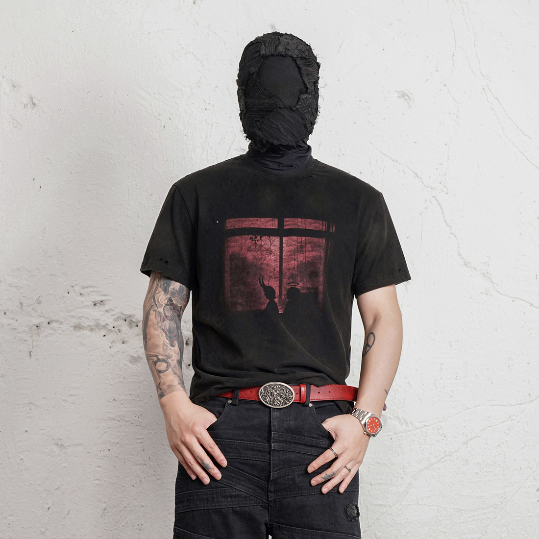 UNDERWATER Washed Distressed Graphic T-Shirt-T Shirt-S-Free Shipping Leatheretro