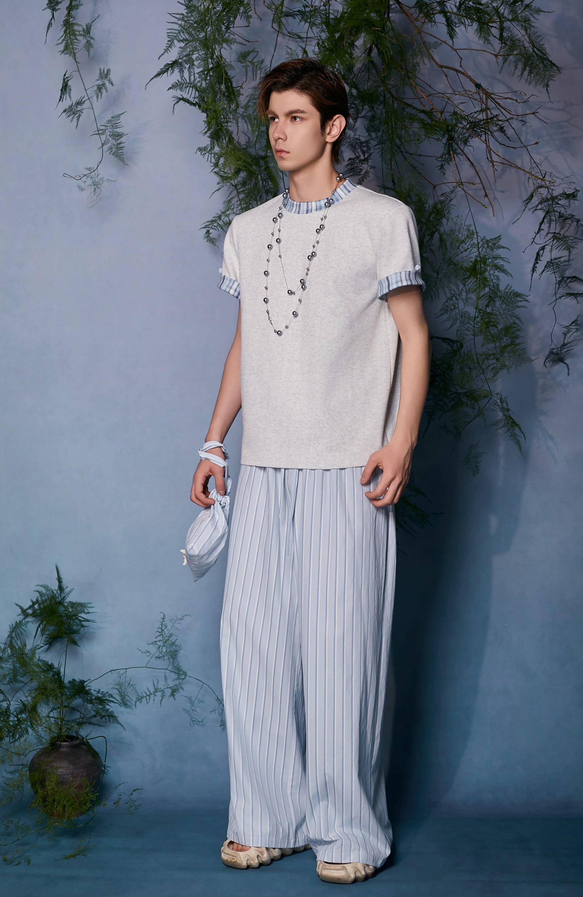 JIECHI Striped Wide-Leg Trousers-Pants-M (Preorder)-Free Shipping Leatheretro
