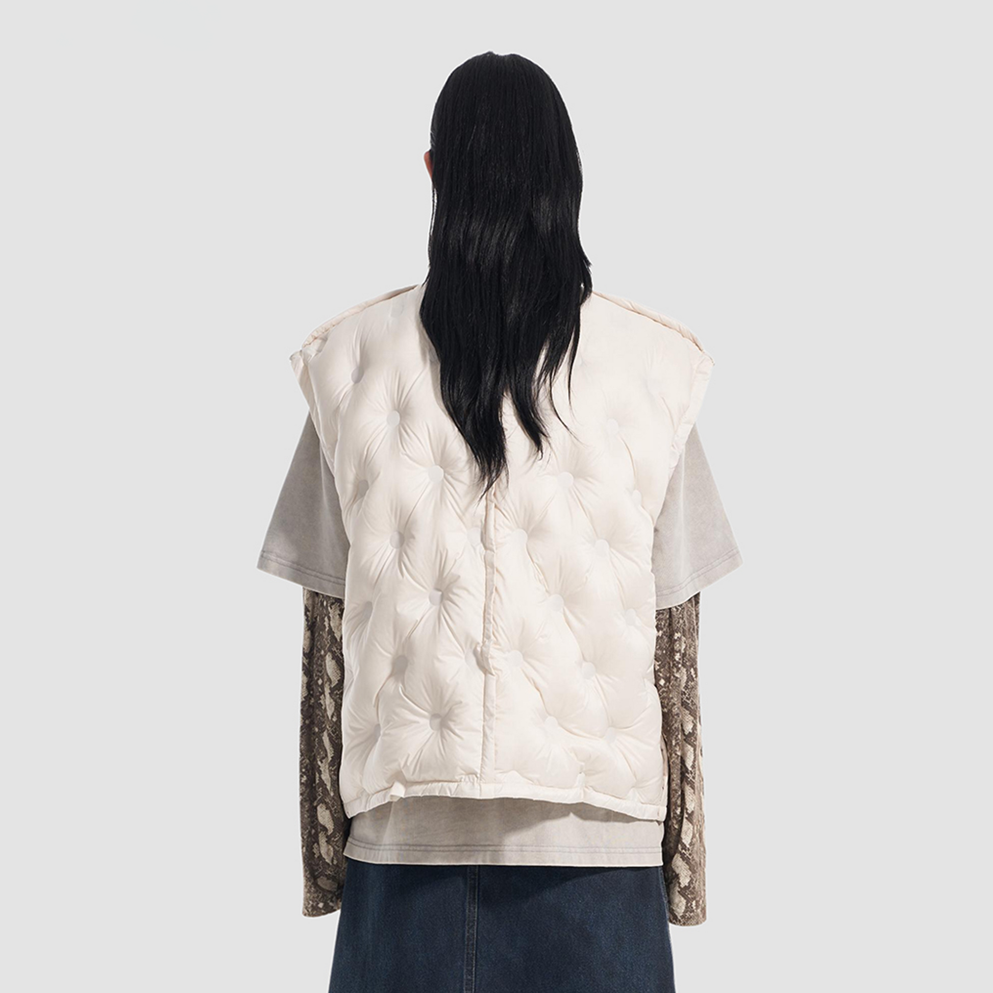 VANN VALRENCE Bubble-Quilted High-Neck Down Vest-Vest-S-Purple-Free Shipping Leatheretro
