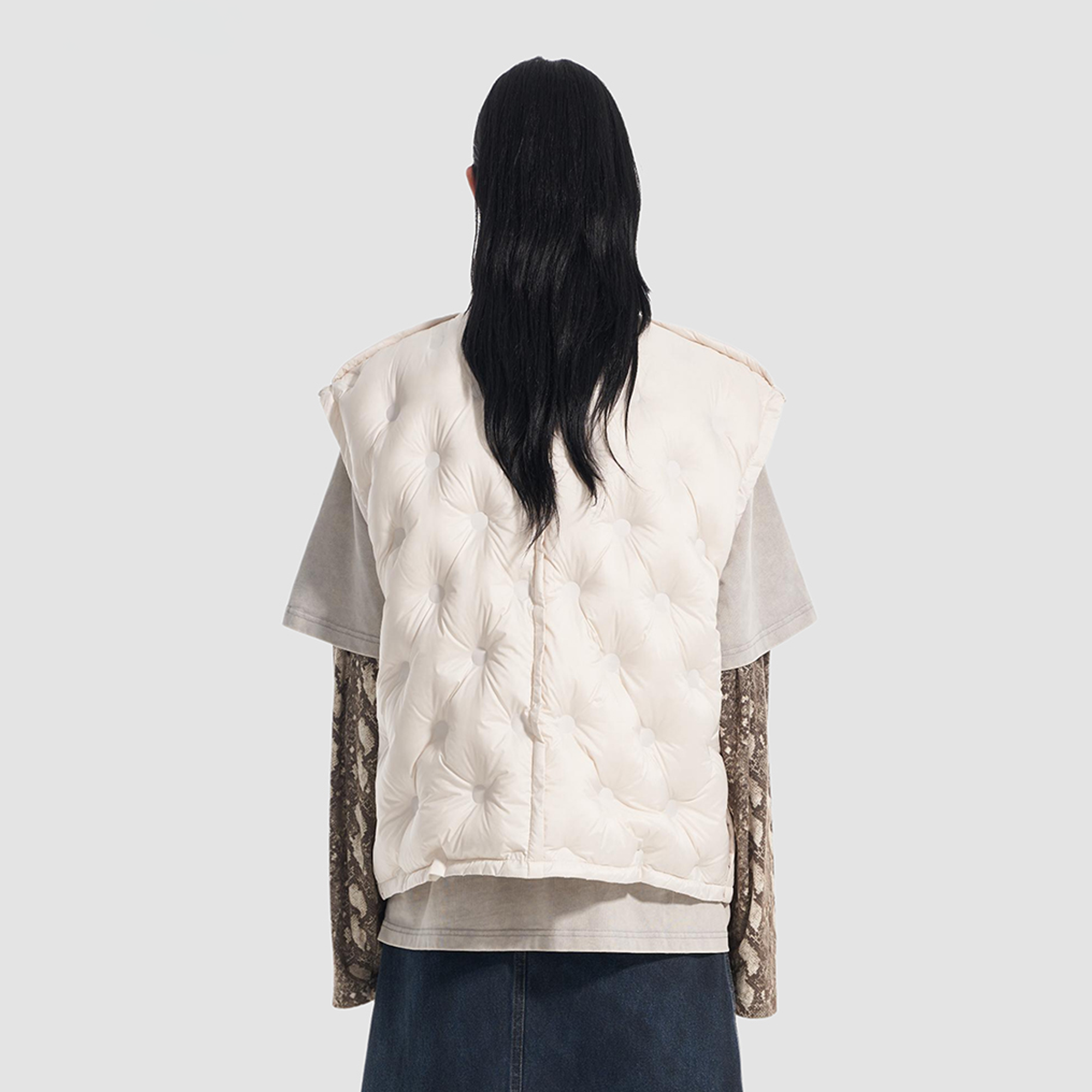 VANN VALRENCE Bubble-Quilted High-Neck Down Vest-Vest-S-Purple-Free Shipping Leatheretro