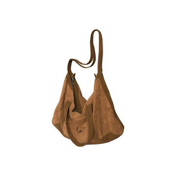 RELABEL Suede Panel Crossbody Bag-Bag-Brown-Free Shipping Leatheretro