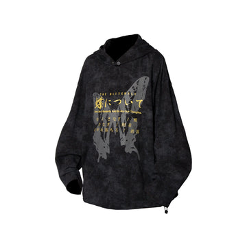 RELABEL Butterfly Buttoned Faded Hoodie-Hoodie-S-Dark Grey-Free Shipping Leatheretro