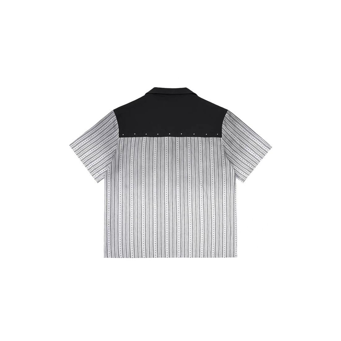 ESAIAS Studded Washed Dotted Stripe Half Shirt-Half shirt-S-Free Shipping Leatheretro