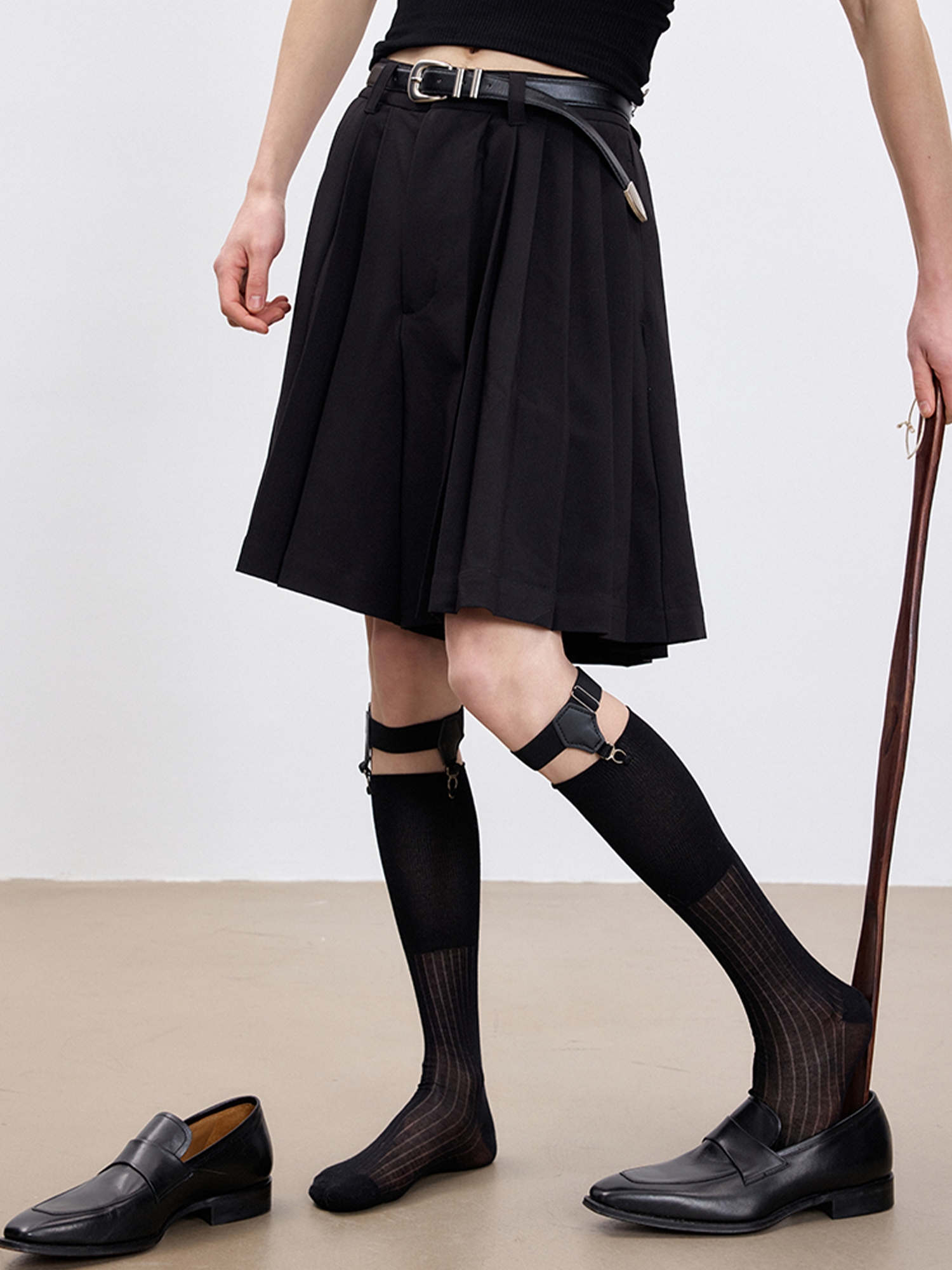 TUIMU Essential Pleated Skort-Shorts-S-Free Shipping Leatheretro