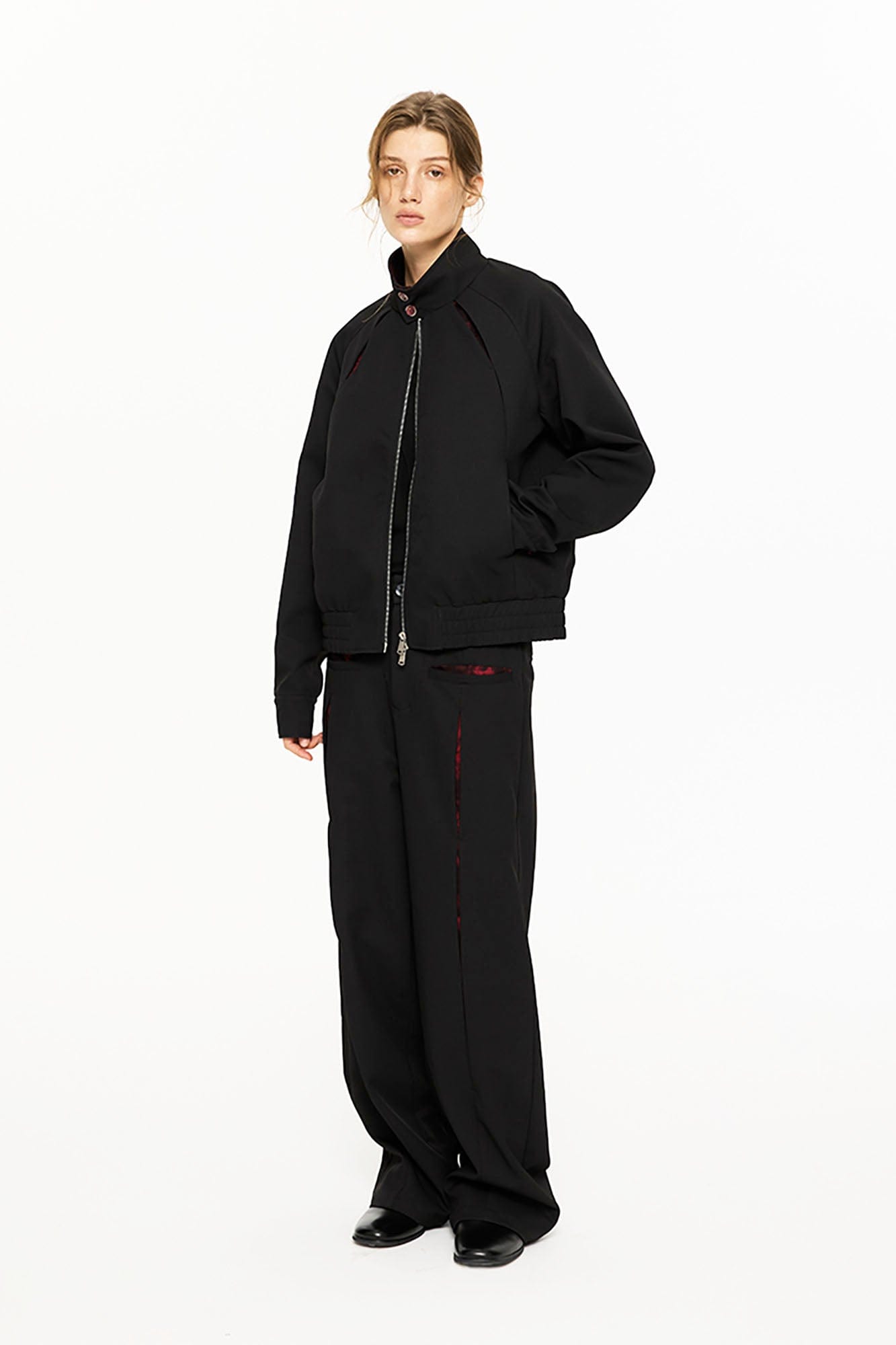 KREATE Floral Insert Slit Straight-Leg Trousers-Pants-S-Free Shipping Leatheretro