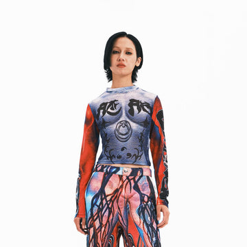 EMBRYO Totemic Muscle Full-Print Turtleneck L/S Tee-L/S Tee-One Size-Free Shipping Leatheretro
