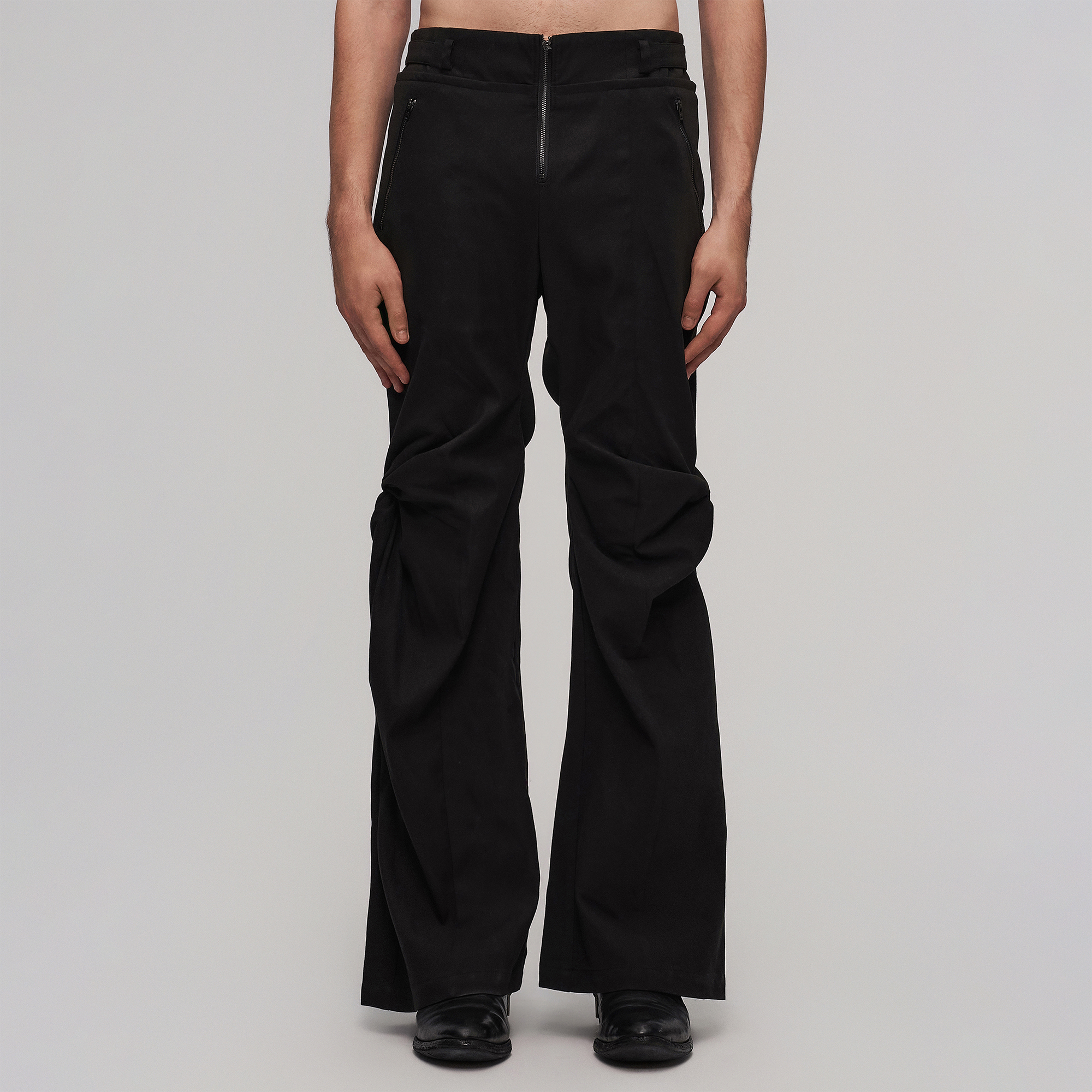 ILNya Nieternite Nifutur Twist-Knee Flared Trousers-Pants-S (0)-Free Shipping Leatheretro