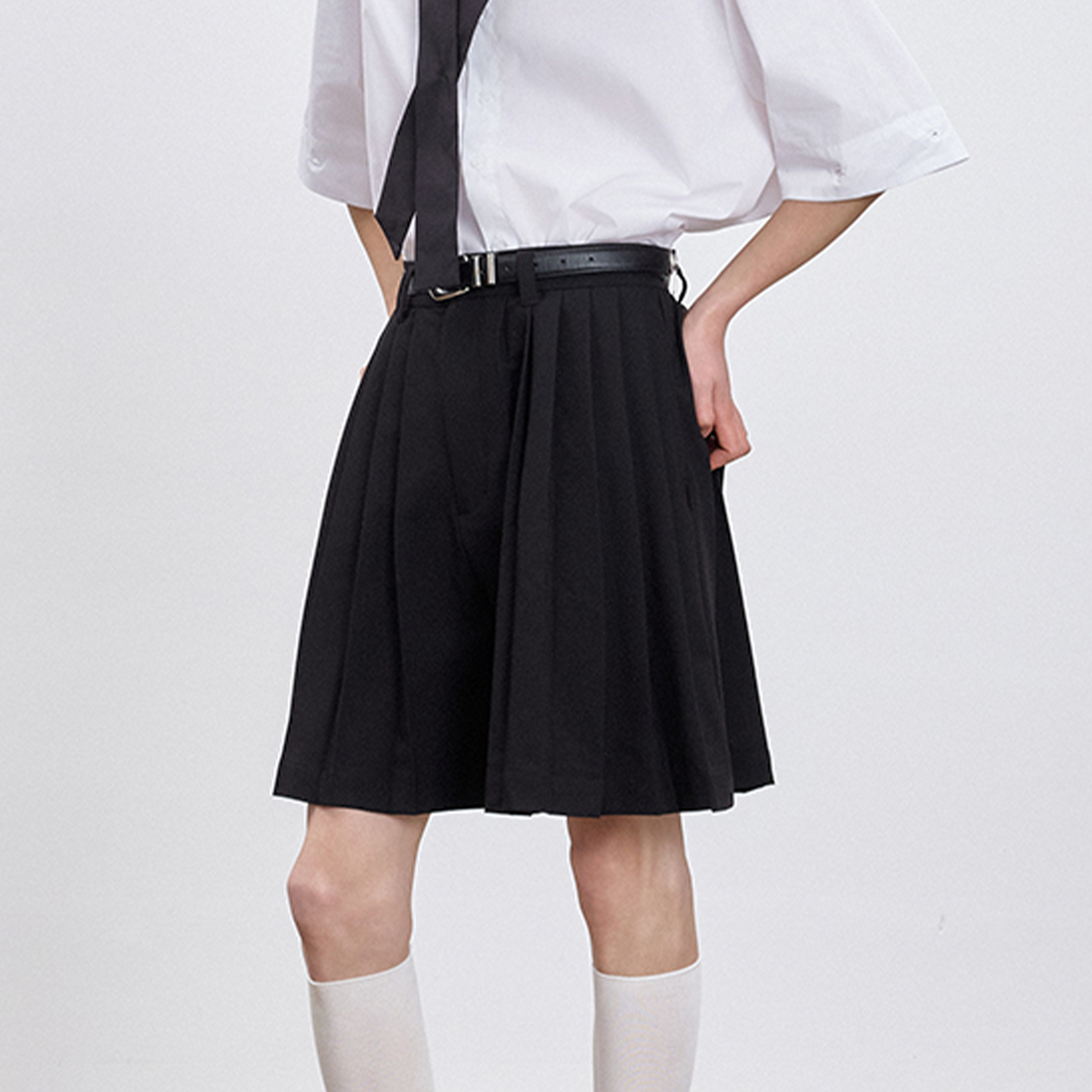 TUIMU Essential Pleated Skort-Shorts-S-Free Shipping Leatheretro