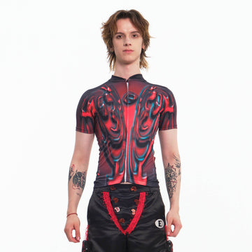 EMBRYO Totem Abstract Cycling Jersey-T Shirt-S-Free Shipping Leatheretro