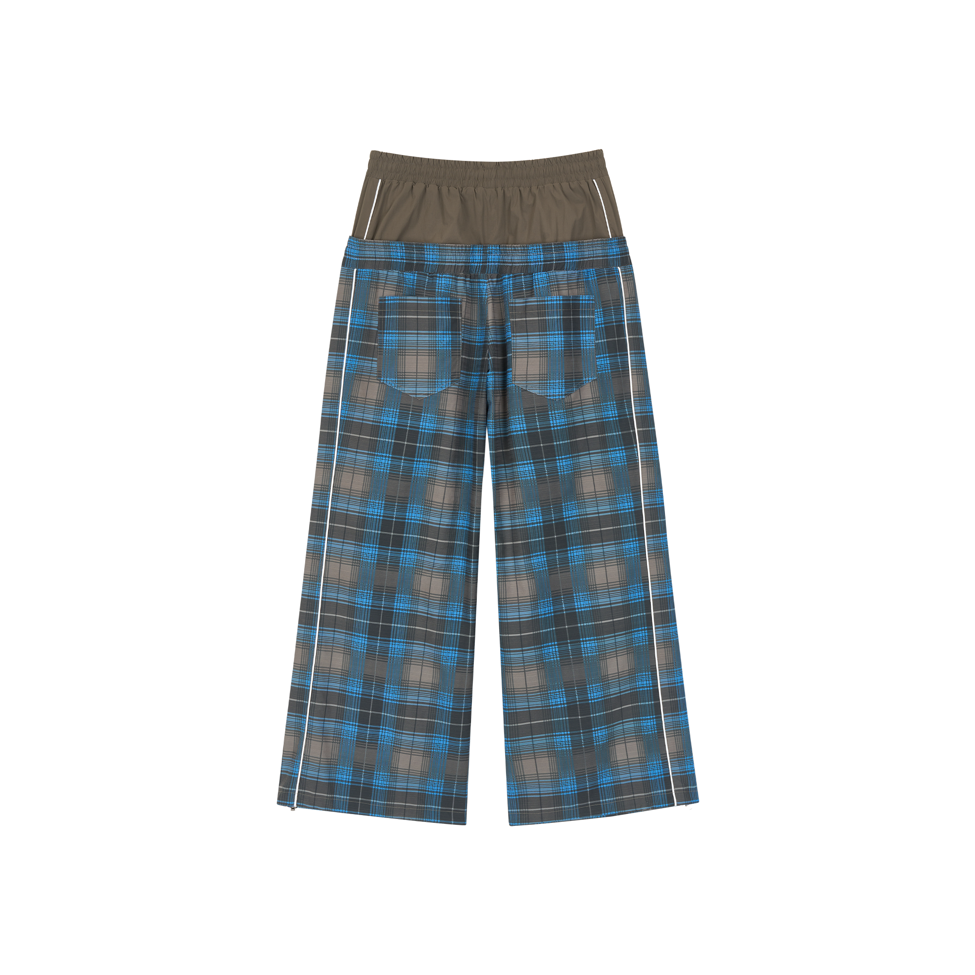 SAVAGEGROWTHWORLD Plaid Double-Waistband Straight-Leg Pants-Pants-S-Free Shipping Leatheretro
