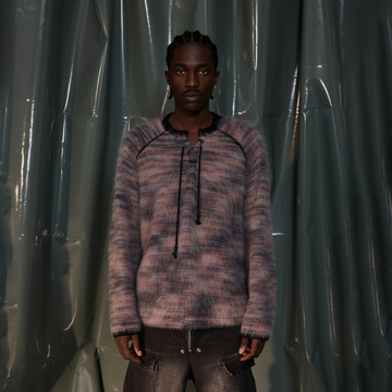 RECOVER ZONE Striped Mohair Drawstring Sweater-Sweater-S-Free Shipping Leatheretro