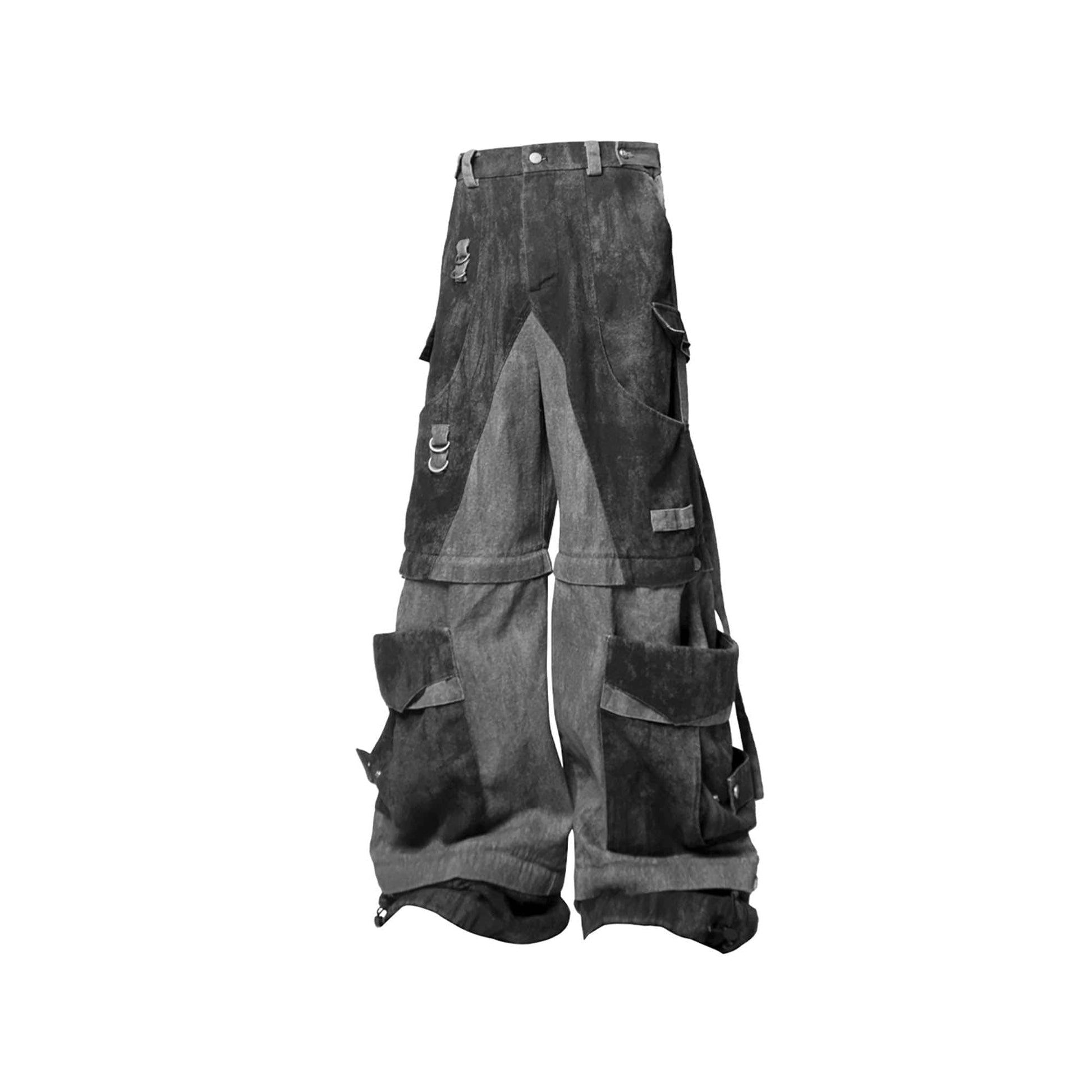 RELABEL Multi-Detachable Straps Cargo-Pants-XS-Gray-Free Shipping Leatheretro