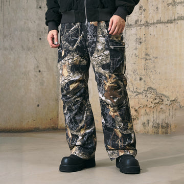 ENSHADOWER Black Camo Multi-pocket Down Pants-Pants-S-Free Shipping Leatheretro