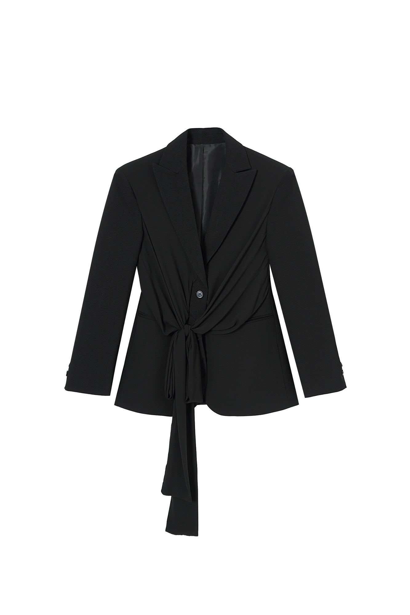 CLP Chic Draped Sash Waist Blazer-Jacket-S-Free Shipping Leatheretro