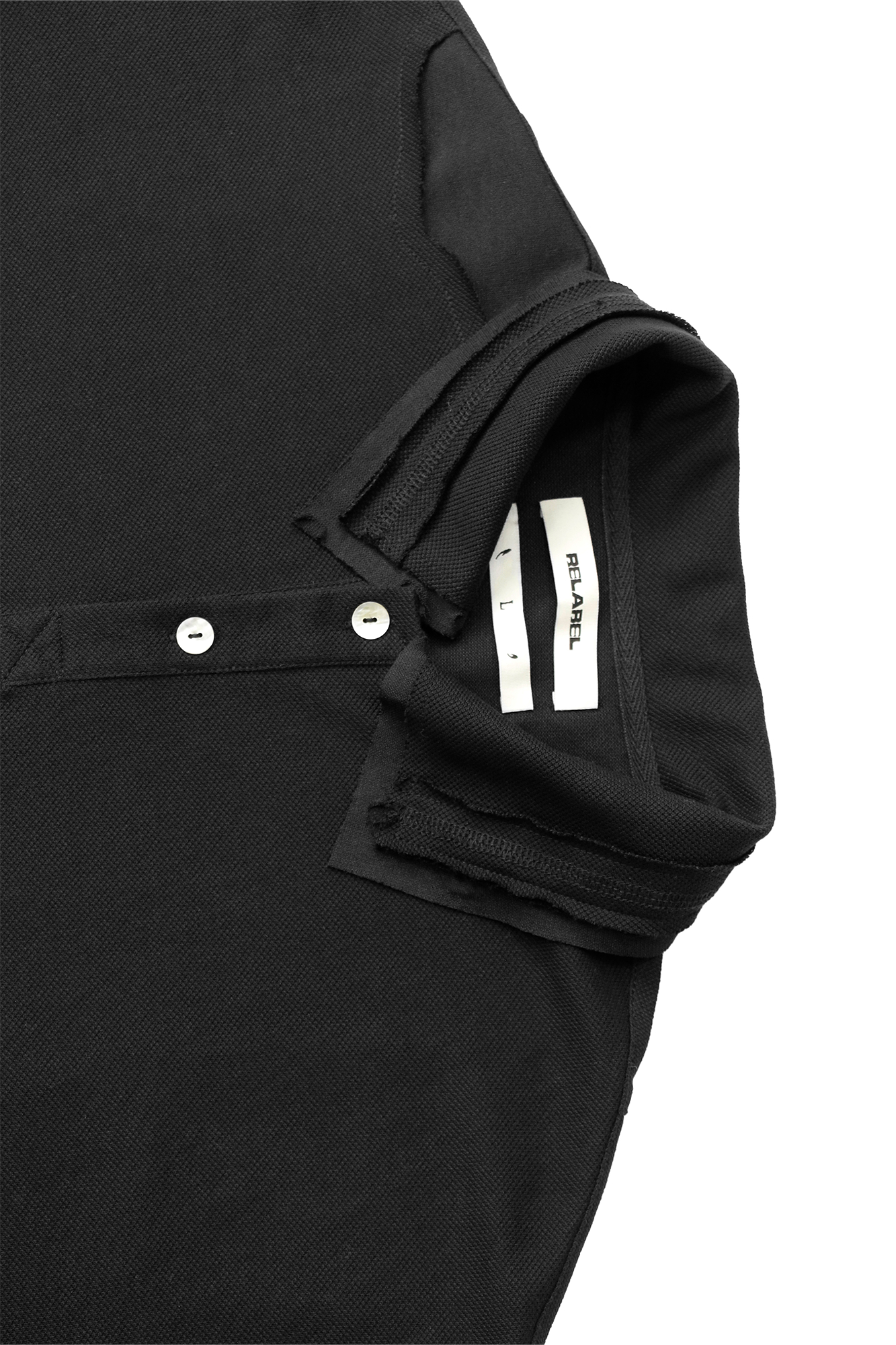 RELABEL Spliced Embroidered Polo Shirt-T Shirt-XS-Free Shipping Leatheretro