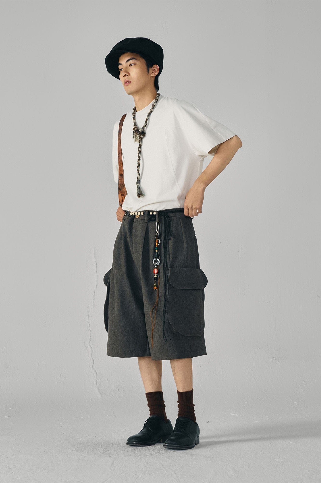 GONGHE REPUB Essential Stitch Sorona T-Shirt-T Shirt-S-Brown-Free Shipping Leatheretro