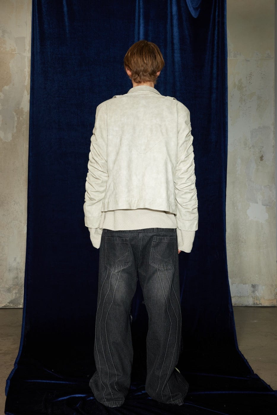 DND4DES Raw-Edge Faux Fur Spliced Jeans-Jeans-S-Free Shipping Leatheretro