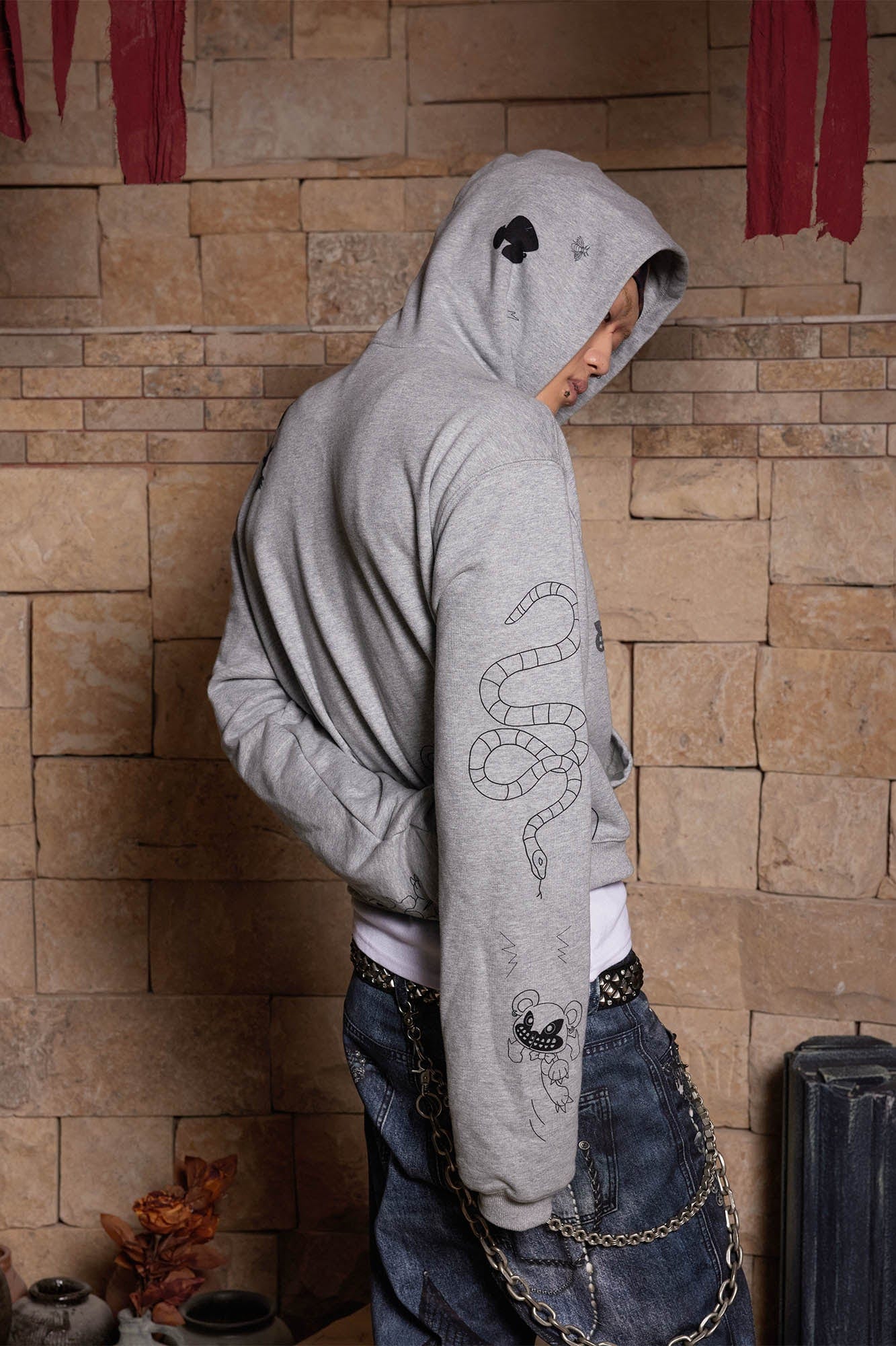 DND4DES Graffiti Bootleg Oversized Hoodie-Hoodie-S-Free Shipping Leatheretro