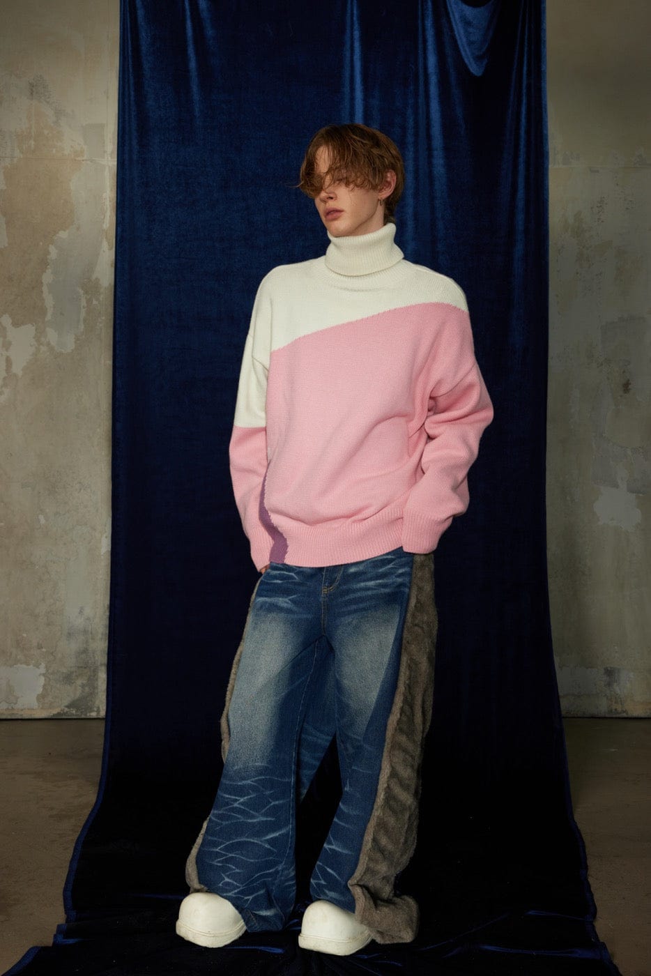 DND4DES Faux Fur Spliced Jeans-Jeans-S-Free Shipping Leatheretro